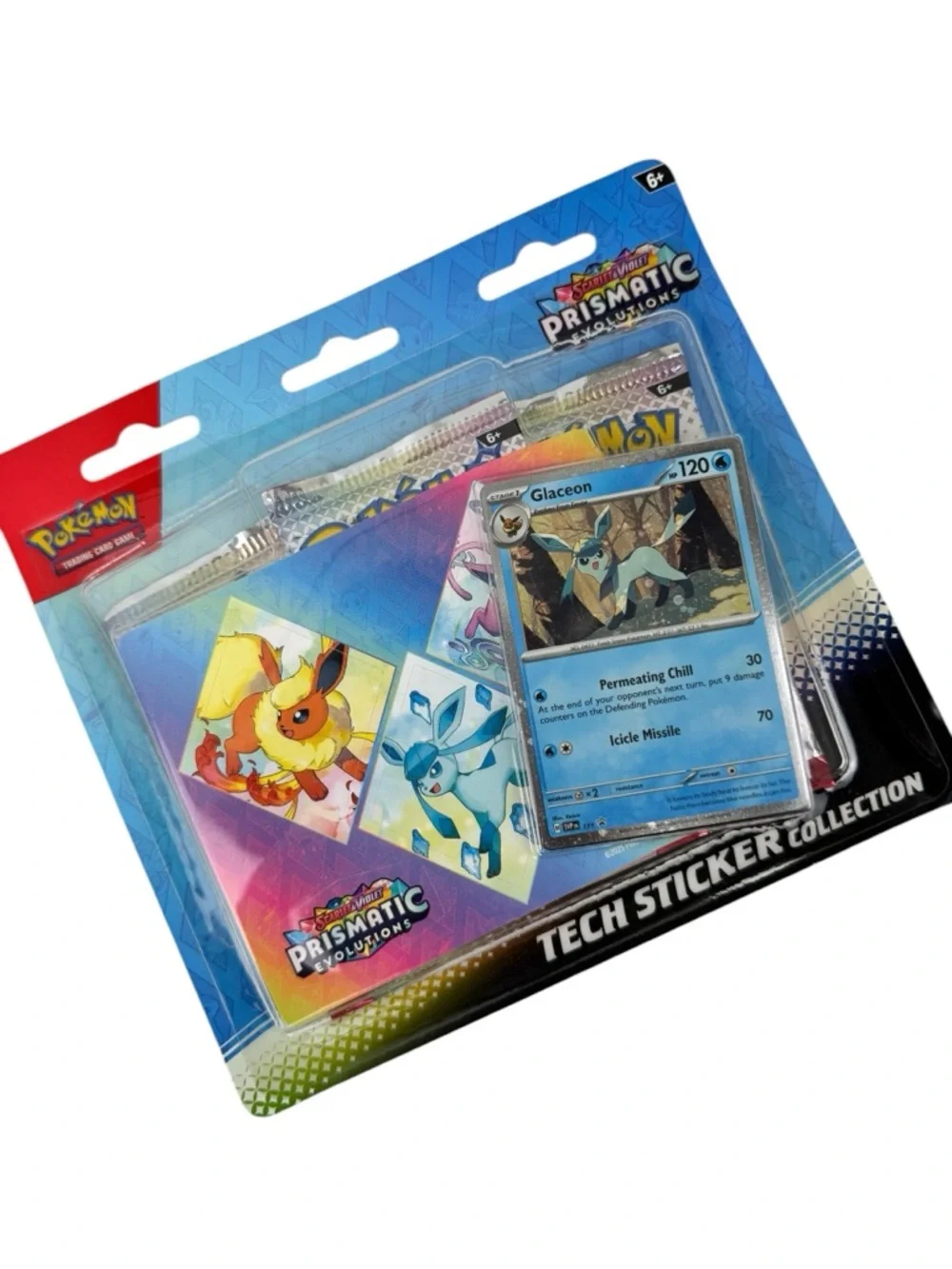 Pokemon Prismatic Evolutions Tech Sticker Collection - Blue, Red, Pink